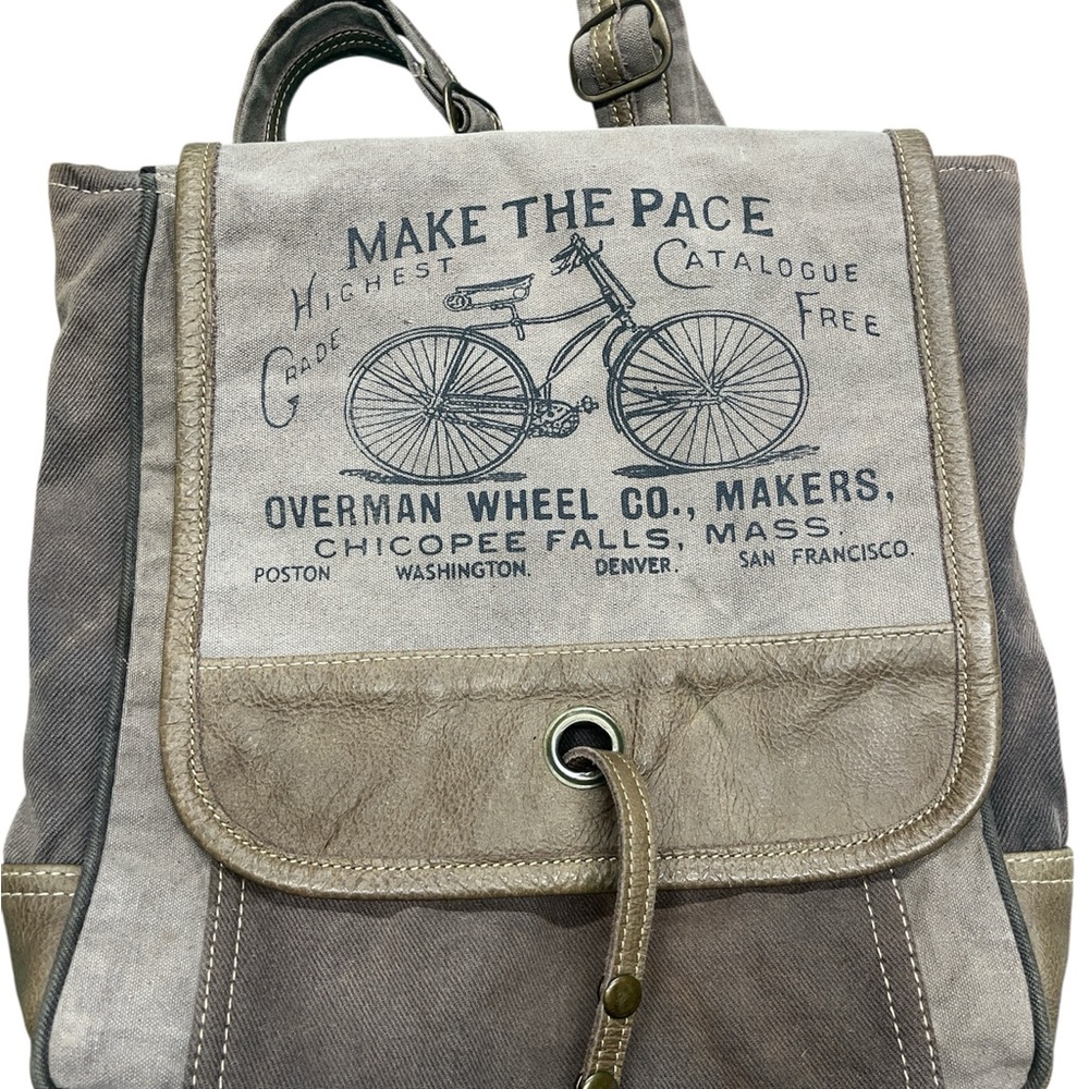 Vintage Brown and Tan Backpack Myra Bag Canvas
